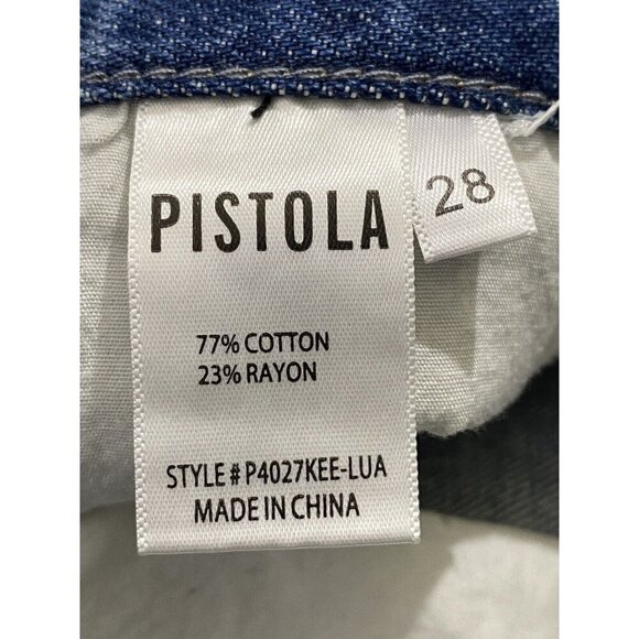 PISTOLA Womens Devin High Rise Mom Cut Off Lucca Distressed Size 28 - Picture 6 of 11